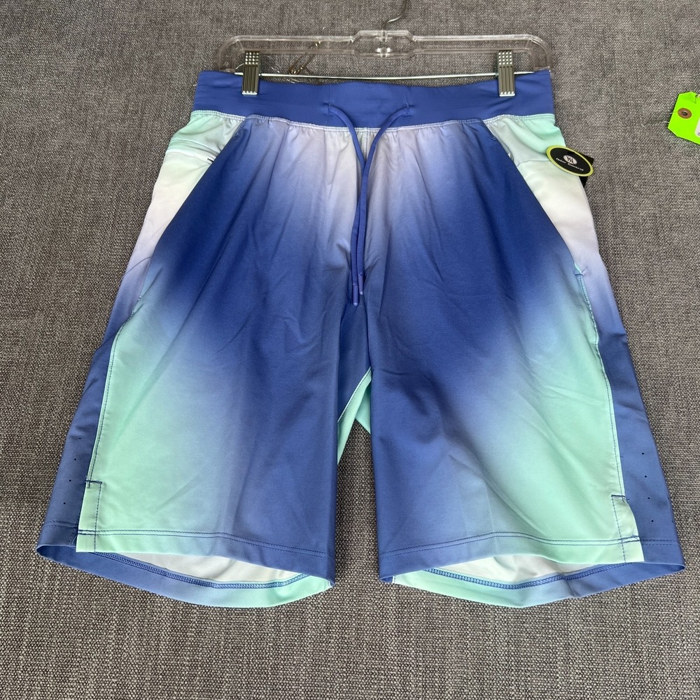 Athletic Works 9" Woven Shorts Mens Small Blue Mint Ombre Athletic Performance